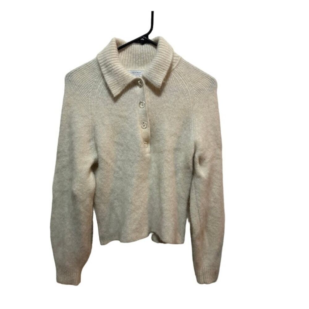 Los Angeles Atelier & Other Stories white sweater with collar and buttons size S